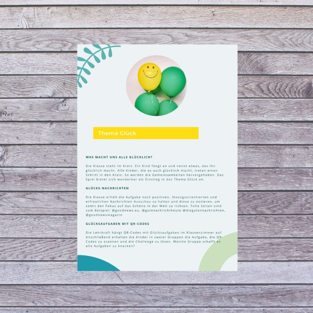 55 Übungen und Spiele zum Thema Glück Glücksabc